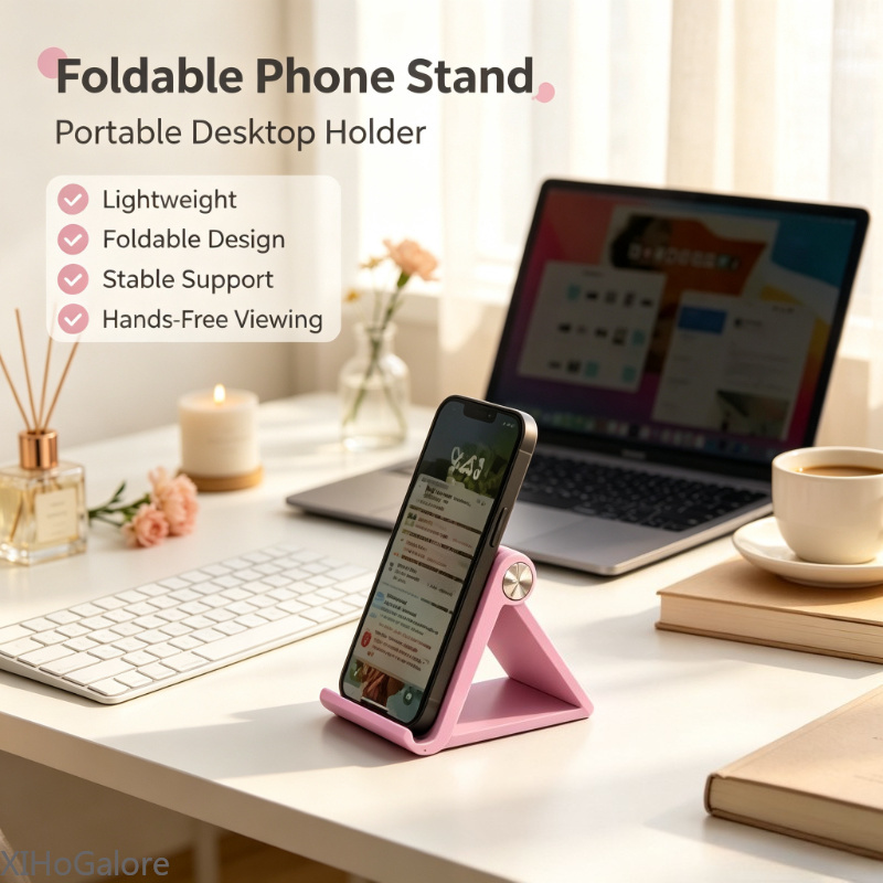 Tablet Stand Adjustable - ขาตั้งโทรศัพท์แบบพับได้ ปรับมุมได้หลายระดับ สำหรับวางบนโต๊ะ ใช้ได้กับโทรศัพท์มือถือทั่วไป รองรับ iPhone