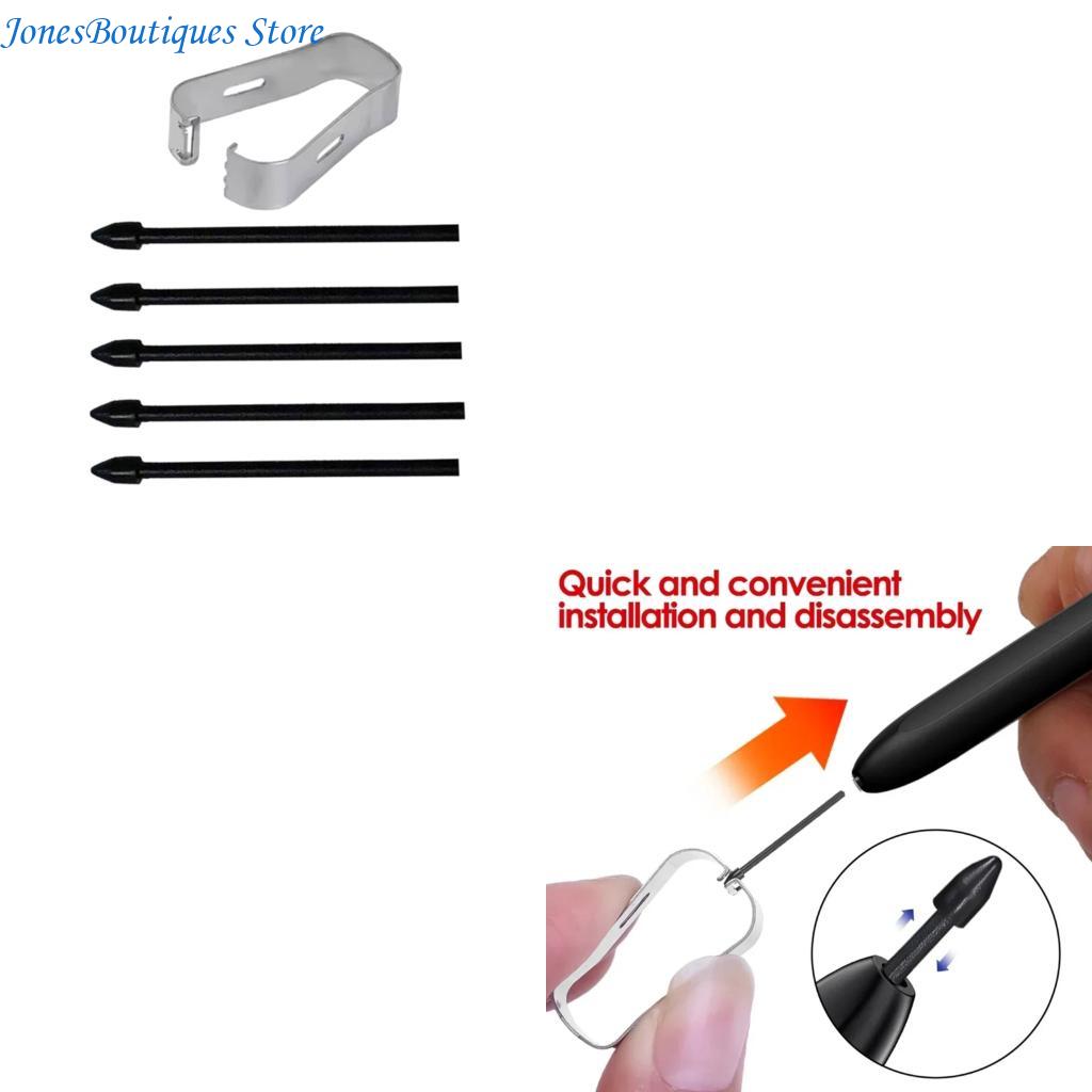 Tablet Pencil Accessories - 5PCS ปากกาดิจิตอล Nibs เปลี่ยนเคล็ดลับ & คลิปอุปกรณ์เสริมเหมาะสำหรับแท็บเล็ต