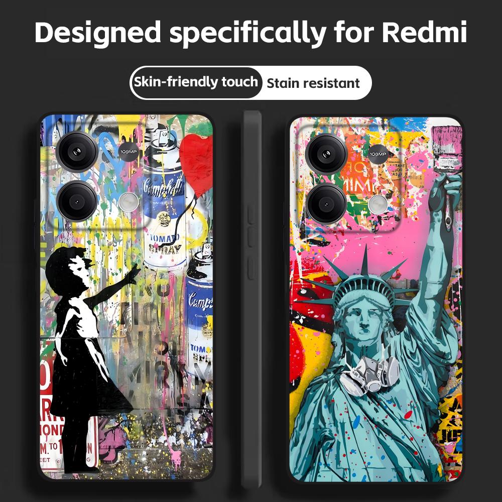 Xiaomi Redmi Note 13 - Banksy Graffiti Artเคสโทรศัพท์สําหรับRedmiหมายเหตุ 14 13 12