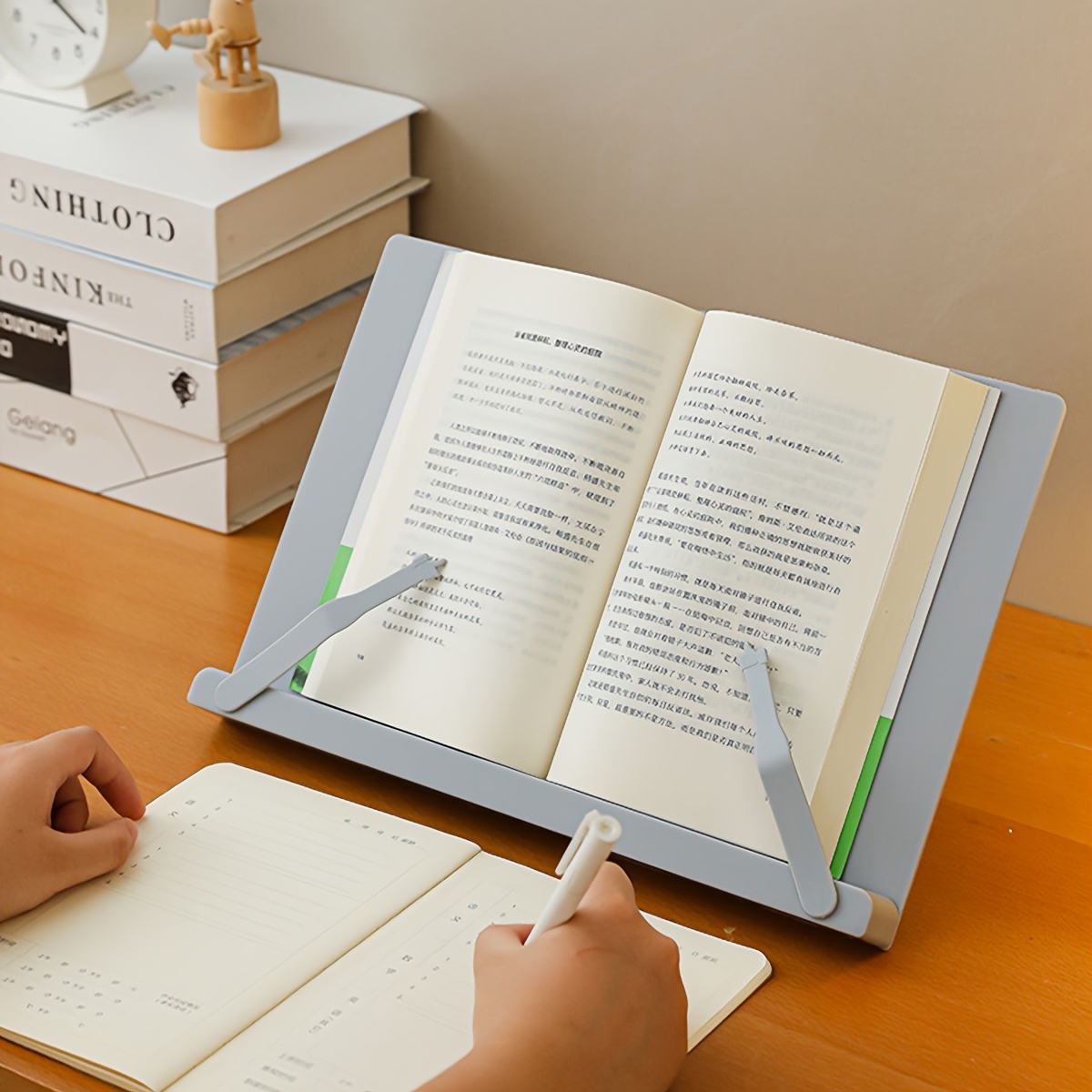 Tablet Stand Adjustable - ขาตั้งหนังสือแบบพับได้ปรับระดับได้ 6 ระดับ, ที่วางอ่านหนังสือแบบพกพาสำหรับหนังสือ/แท็บเล็ต, ที่วางหนังสือตามหลักสรีรศาสตร์สำหรับโฮมออฟฟิศ Sc