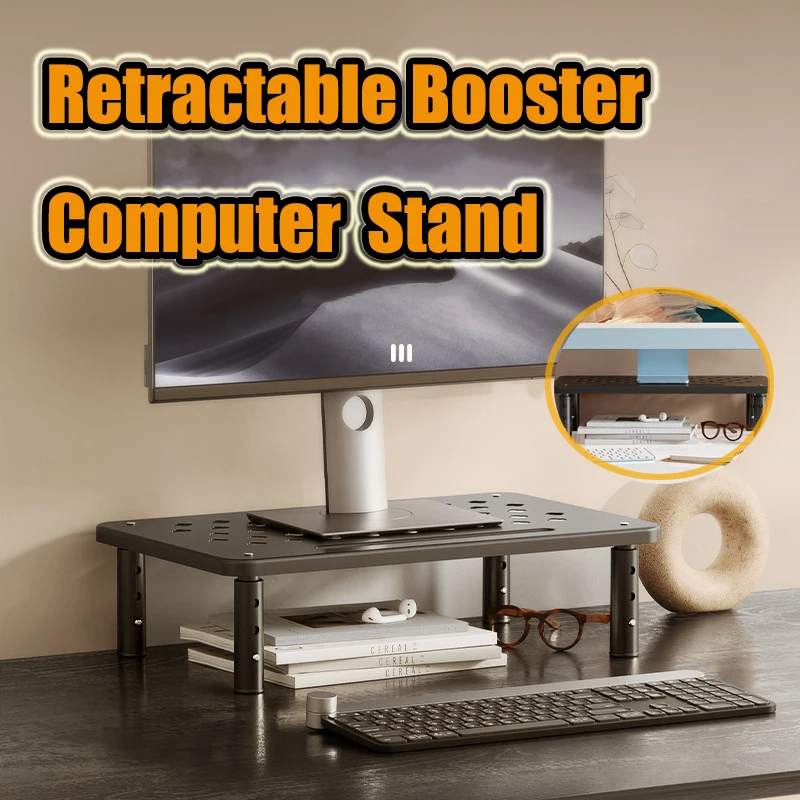Tablet Lap Desk - ชั้นวางคอมพิวเตอร์แบบปรับได้ ที่วางจอคอมพิวเตอร์แบบยืดหดได้ ขาตั้งจอคอมพิวเตอร์แบบยกสูง ลดความเมื่อยล้าของคอ อุปกรณ์จัดเก็บสำนักงาน
