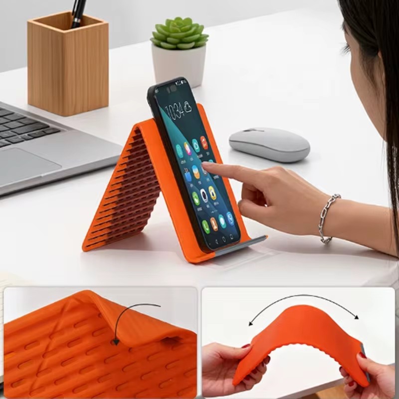 Tablet Stand Adjustable - ที่วางโทรศัพท์ซิลิโคนแบบพับได้แบบพกพาปรับได้หลายมุมขาตั้งตั้งโต๊ะสำหรับแล็ปท็อปแท็บเล็ตโฮมออฟฟิศ