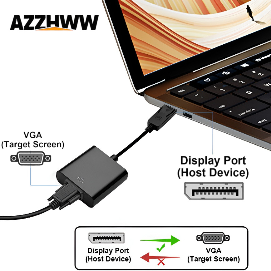 Tablet Lap Desk - ตัวแปลง DisplayPort เป็น VGA HD 1080p