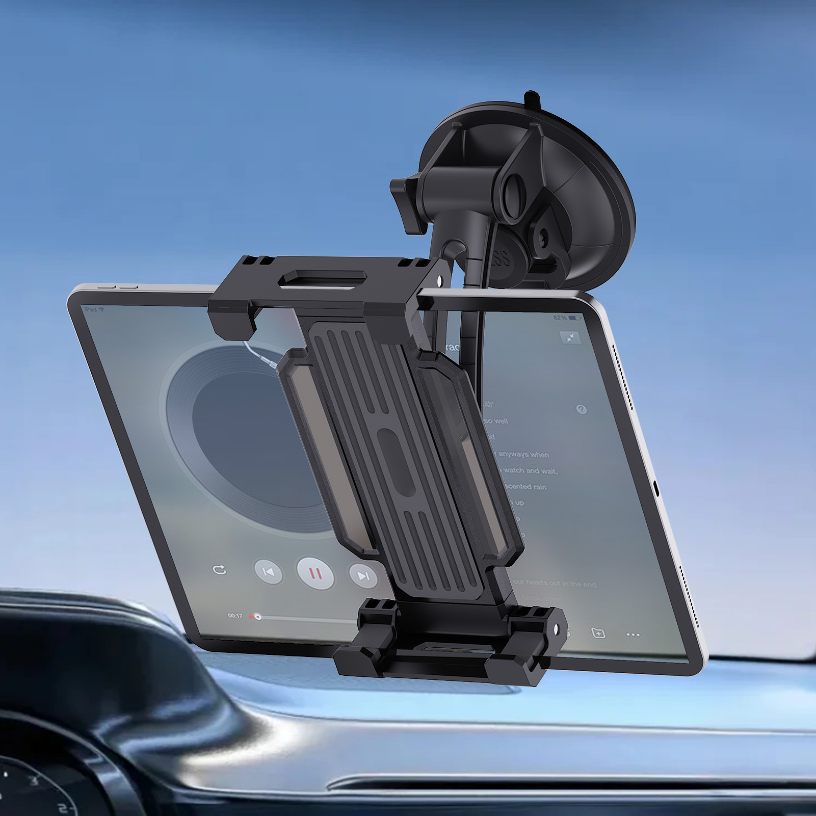 Car Accessories Tablet Holder - ที่วางแท็บเล็ตติดกระจกรถยนต์แบบยูนิเวอร์แซลสำหรับไอแพดโปร 11 12.9 แอร์ มินิ โทรศัพท์มือถือ