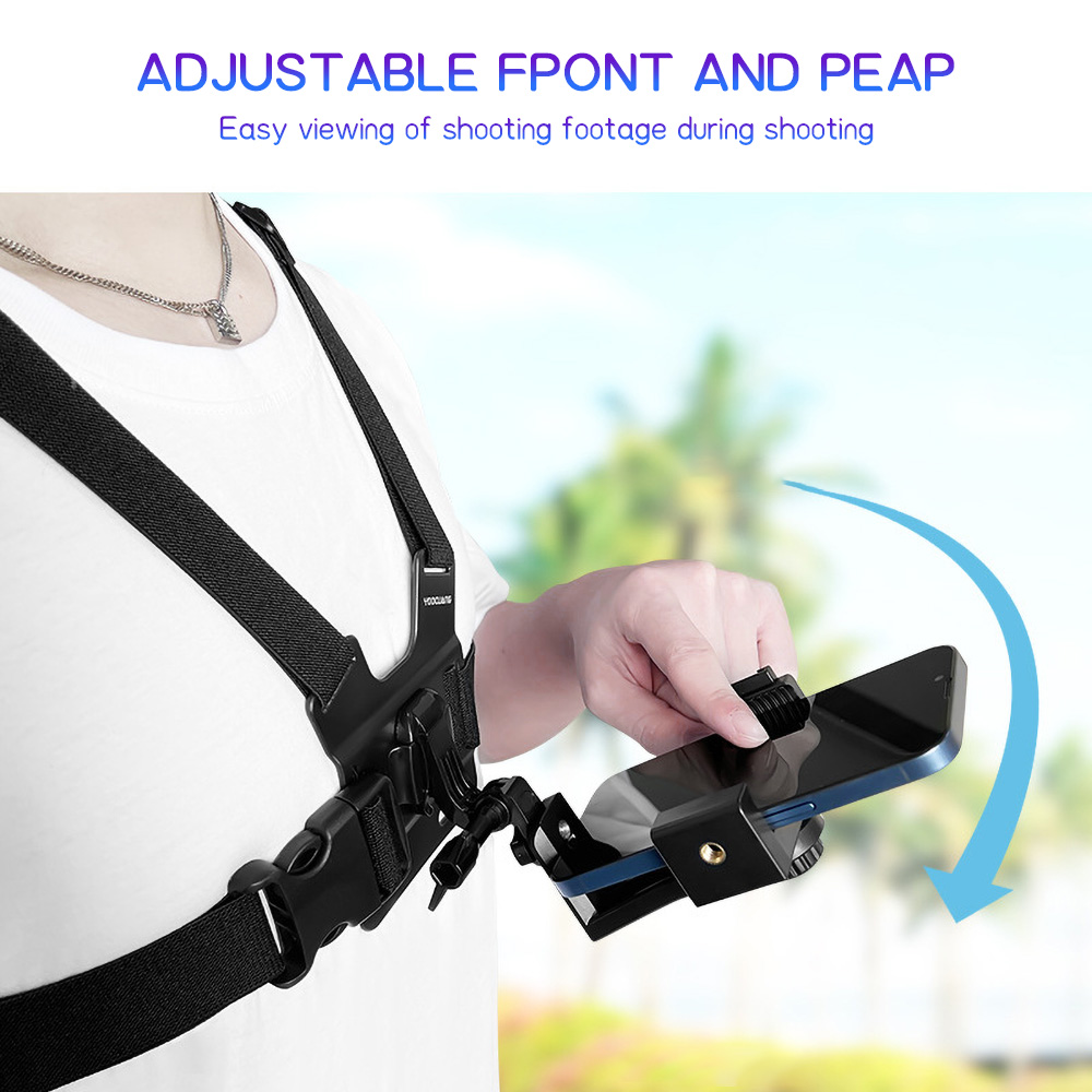 Tablet Stand Adjustable - สายรัดโทรศัพท์แบบติดหน้าอก ปรับได้ ยืดหยุ่น ที่ยึดโทรศัพท์แบบติดหน้าอก หมุนได้ 360
