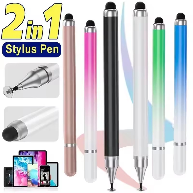 Tablet Stylus Accessories - ปากกาสไตลัสอเนกประสงค์ 2 in 1 สำหรับแท็บเล็ต โทรศัพท์มือถือ