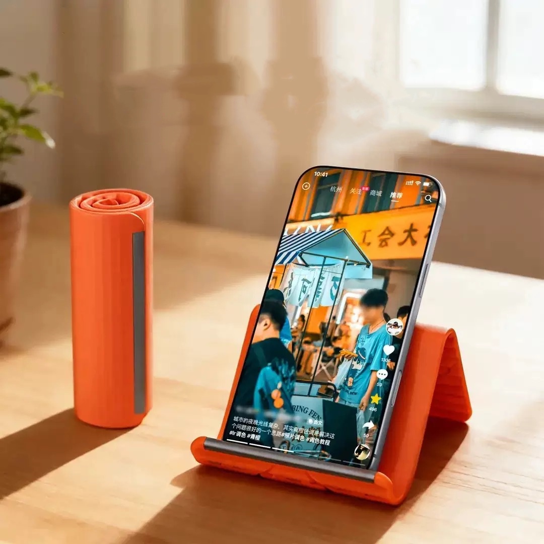 Tablet Holder Accessories - ขาตั้งโทรศัพท์แบบพกพาซิลิโคนสำหรับวางบนโต๊ะ แท็บเล็ต แล็ปท็อป ดีไซน์สร้างสรรค์ ยืดหยุ่น พับได้