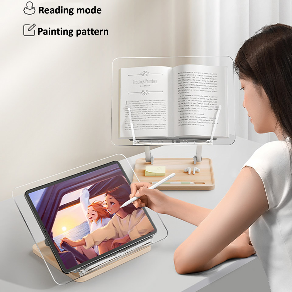 แท่นอ่านหนังสือไม้พร้อมไฟอะคริ - Tablet Holder Accessories บทวิจารณ์และราคา
